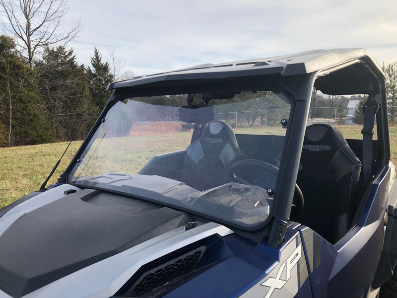 Trail Armor full windshield installed on Polaris General XP 1000 front