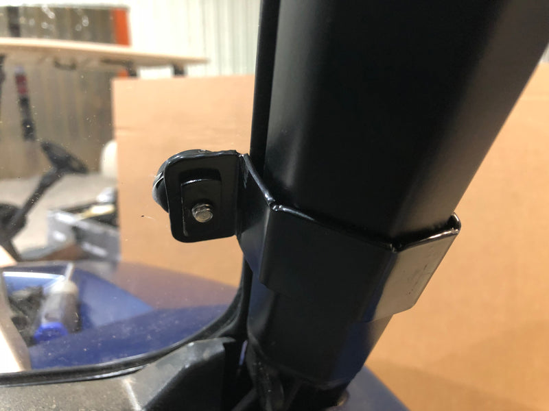 Trail Armor full windshield mounting bracket closeup Polaris General XP 1000