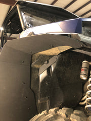 Trail Armor mud flap fender extension closeup fit on Polaris General XP