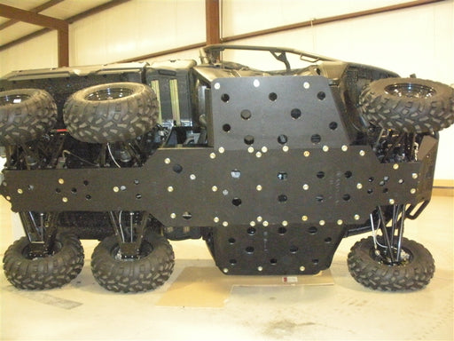Trail Armor full skid plate installed underneath a Polaris Ranger 800 6x6 UTV
