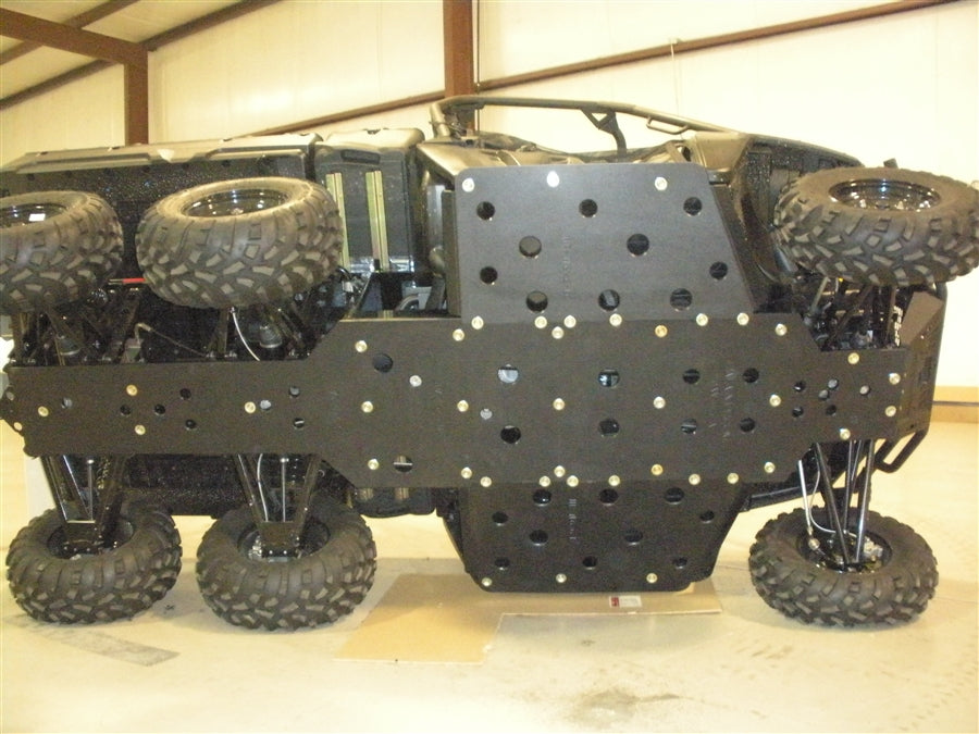 Trail Armor full skid plate installed underneath a Polaris Ranger 800 6x6 UTV