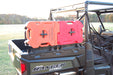 Trail Armor RotopaX mount with first aid and fuel packs on a Polaris Ranger Crew tailgate