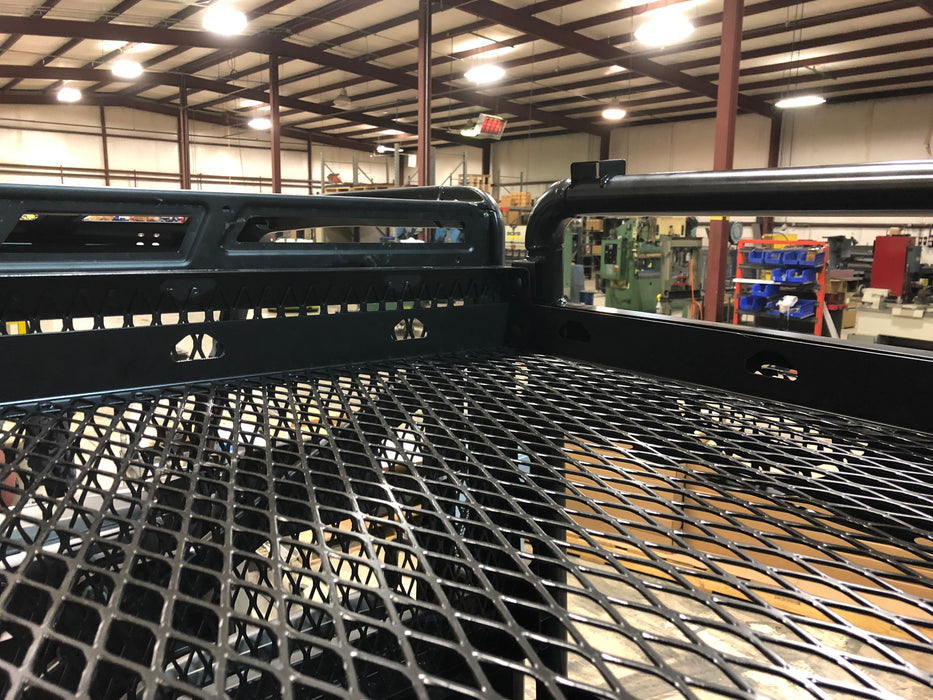 Trail Armor rear storage rack mesh shelf close up on a Polaris Ranger UTV