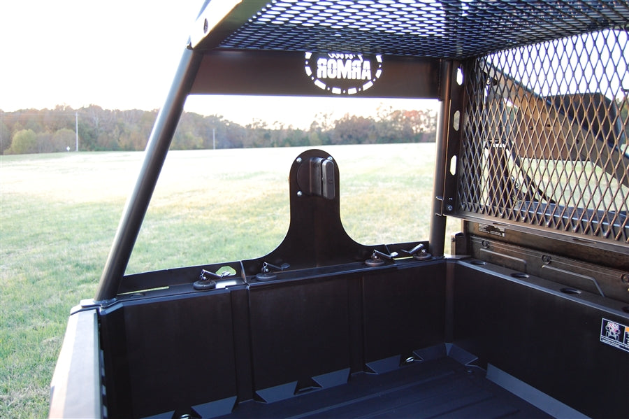 Trail Armor RotopaX mount bracket viewed from inside a Polaris Ranger bed