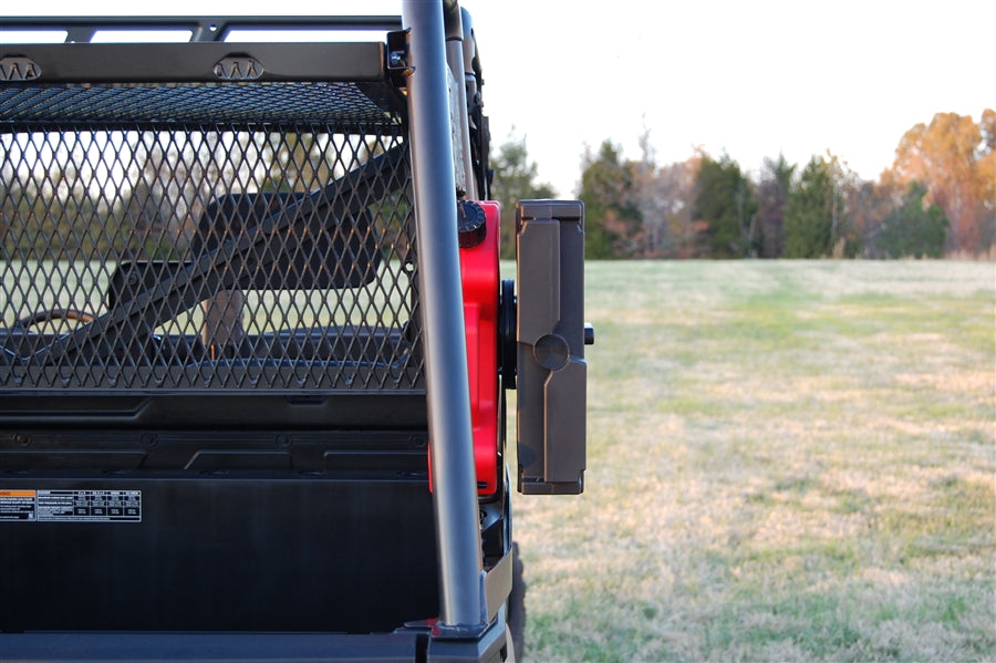 Trail Armor RotopaX mount with fuel pack attached on the side of a Polaris Ranger