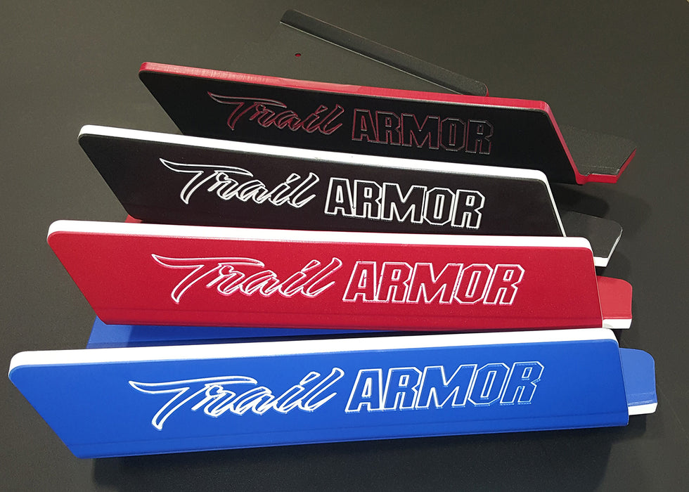 Trail Armor branded emblem shown in multiple colors for Polaris Ranger XP 1000 guards