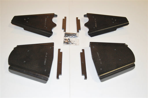 Trail Armor A-arm CV boot guards for a Polaris Ranger XP 900 1000 shown unassembled