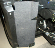 Trail Armor fender enclosure panel installed near the frame of a Polaris Ranger XP UTV