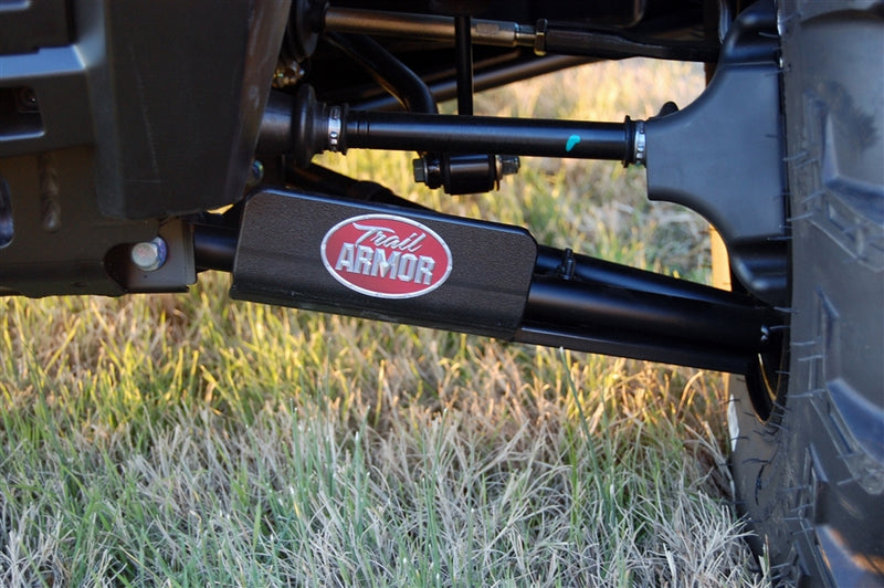 Trail Armor A-arm guard installed on Polaris RZR 900 front suspension