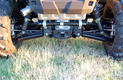 Front suspension view on Polaris RZR 900 without Trail Armor A-arm guards