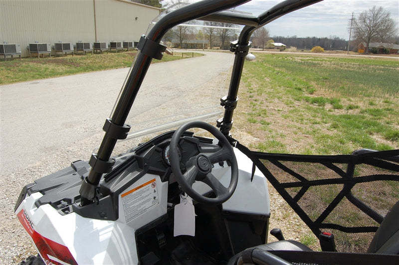 Trail Armor CoolFlo windshield installed on Polaris Sportsman ACE UTV with fast clamps