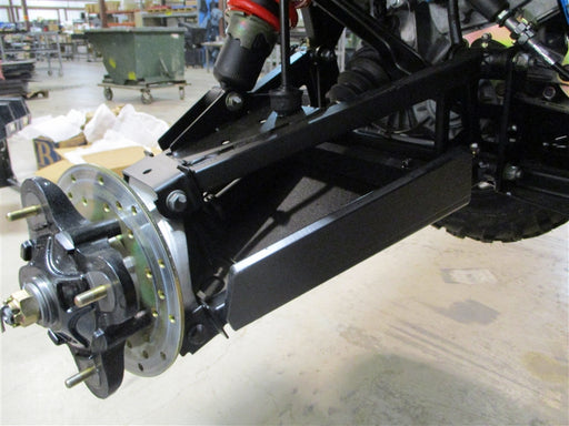 Trail Armor Ranger 800 6x6 A-Arm guard installed, rear view near brake hub and rotor