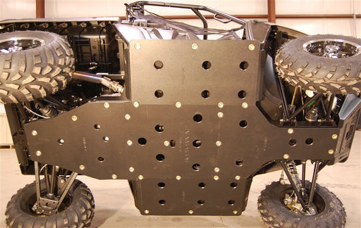 Trail Armor Ranger Midsize 570 500 full skid plate set installed, front underside protection view