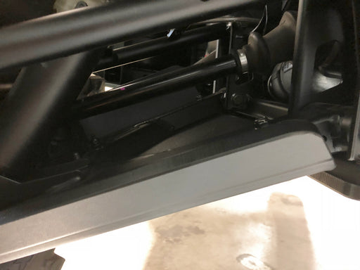 Trail Armor Ranger XP 1000 A-Arm guard installed, front suspension and CV boot view