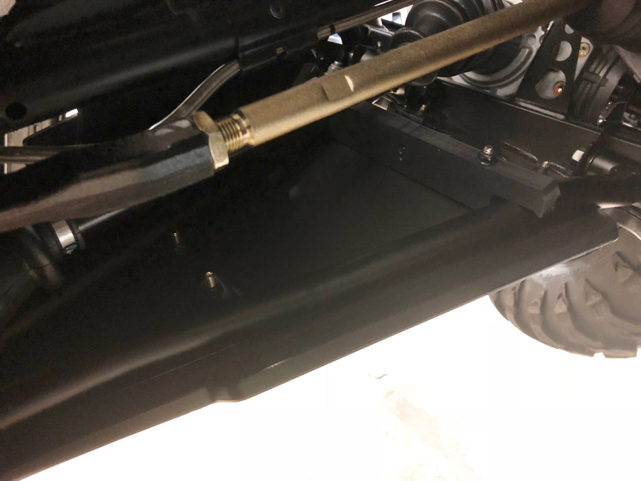 Trail Armor Ranger XP 1000 A-Arm guard installed, rear view near tie rod and wheel