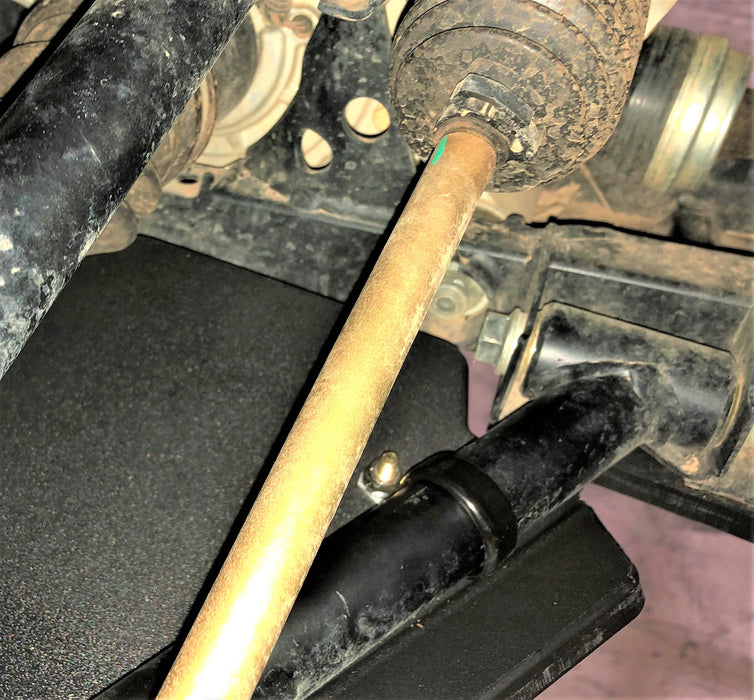 Trail Armor Ranger XP 1000 factory arched A-Arm guard installed, view near axle and CV shaft