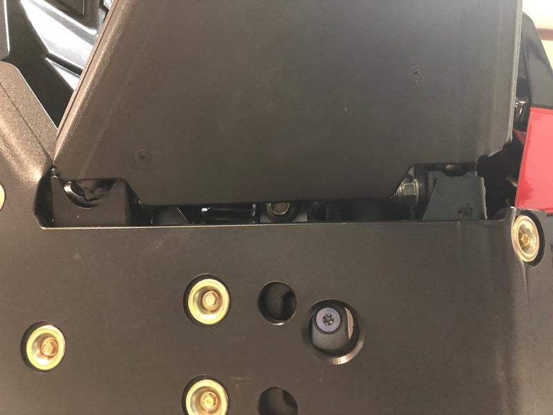 Trail Armor iMpact front arm guard hardware close-up on Polaris RZR XP 1000 Turbo S