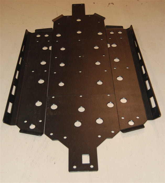 Trail Armor RZR 4 800 center skids, standalone skid plate assembly on white