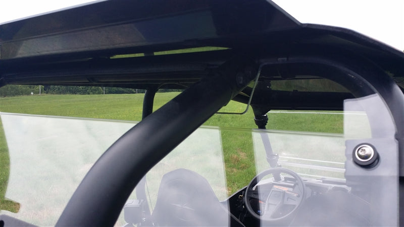 Trail Armor hard rear window close-up of top mount on Polaris RZR 4 XP roll cage