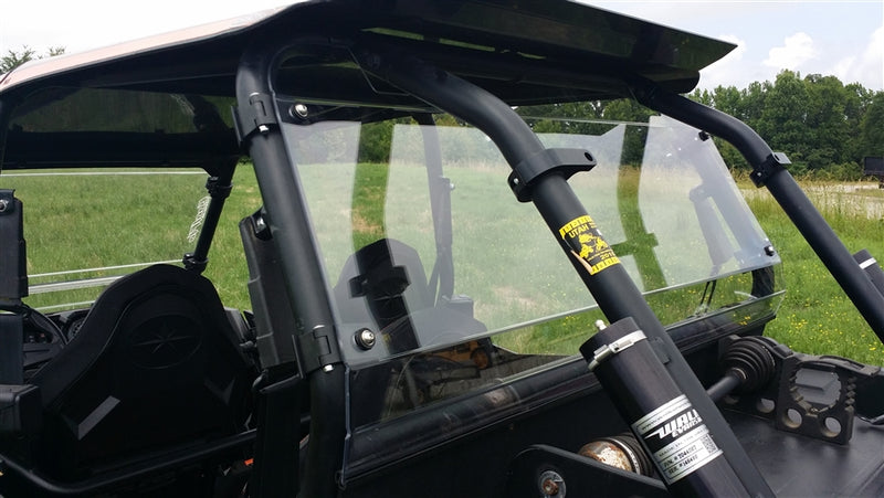 Trail Armor hard rear window side angle view on Polaris RZR 4 XP roll cage